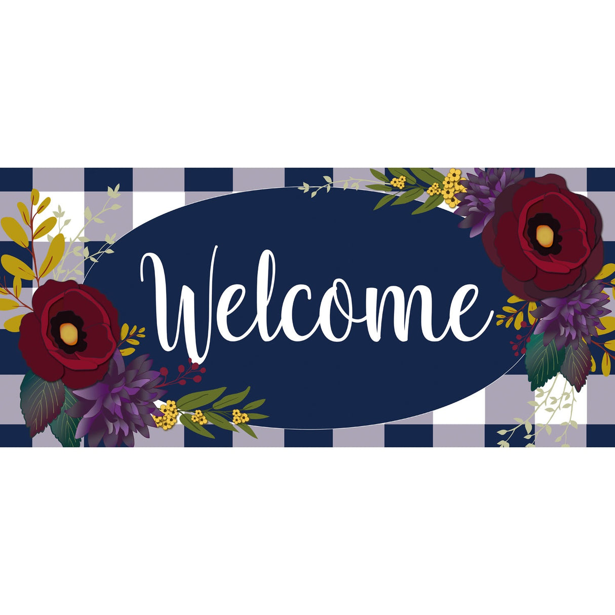 Fall Floral Check Sassafras Switch Mat