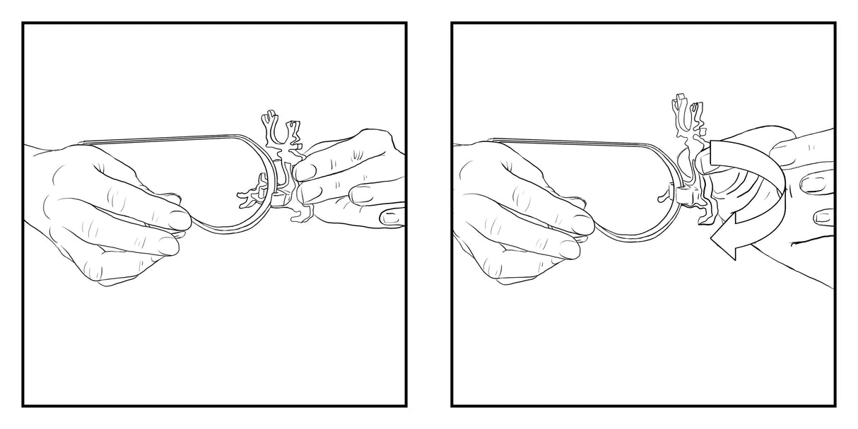 The Original MantleClip® Stocking Holder with Removable Metal Holiday Icons, 2 Pack - Silver Snowflakes