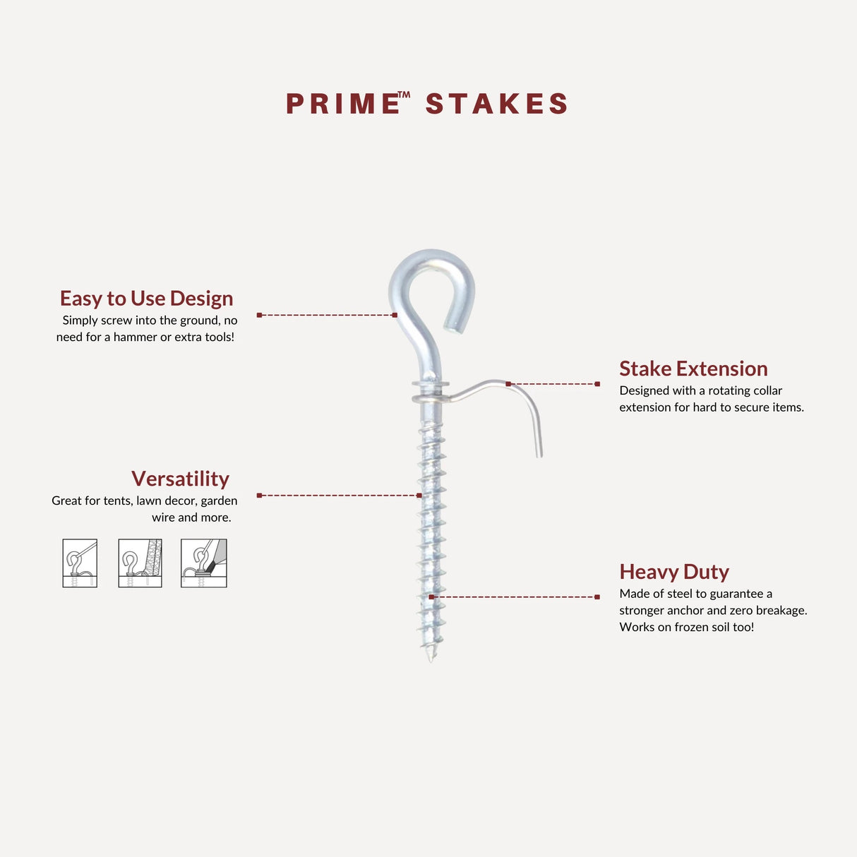 Pack of 4 Prime™ Stakes - The Best All Weather Tent/Yard Art Stake