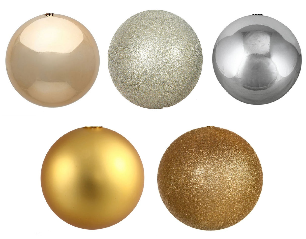 45-Pack of 60MM Shatterproof Ball Ornaments (Champagne/Silver/Gold)