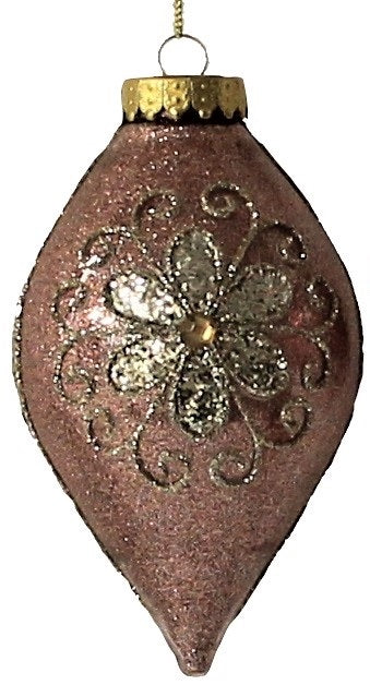 100MM Rose Gold Glitter Flower Ornaments