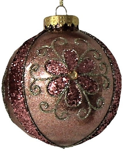 100MM Rose Gold Glitter Flower Ornaments