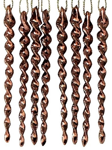 8-Pack of Rose Gold Icicle Ornaments
