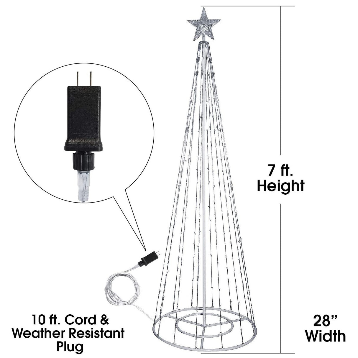 Pre-Lit Artificial Christmas Tree Sculpture with Multi-Colored LED Lights
