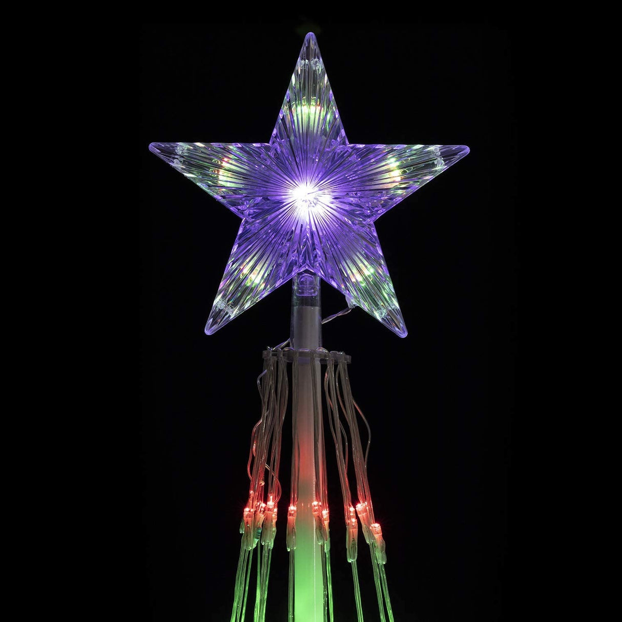 Pre-Lit Artificial Christmas Tree Sculpture with Multi-Colored LED Lights
