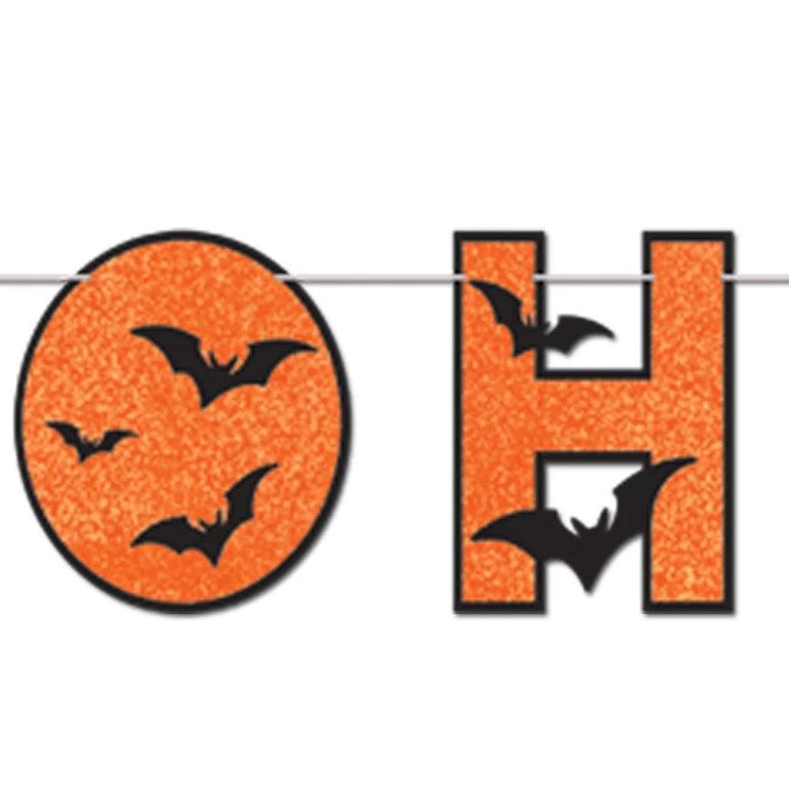 Glittered Happy Halloween Streamer