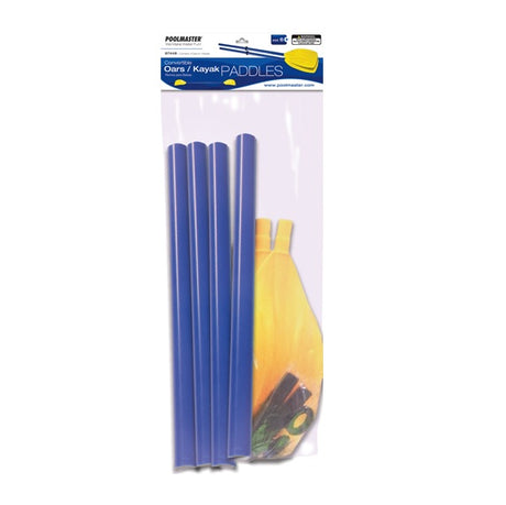 Blue and yellow paddles/oars.