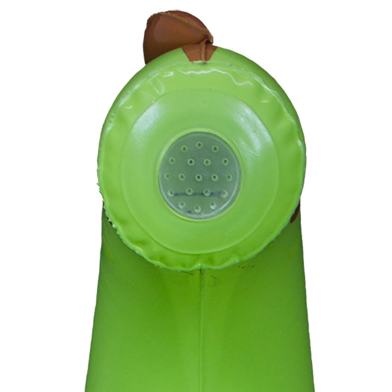 Inflatable pool for kids shaped like a square crocodile.