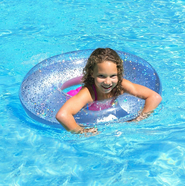 Poolmaster's 36" Silver Inflatable Glitter Swim Tube