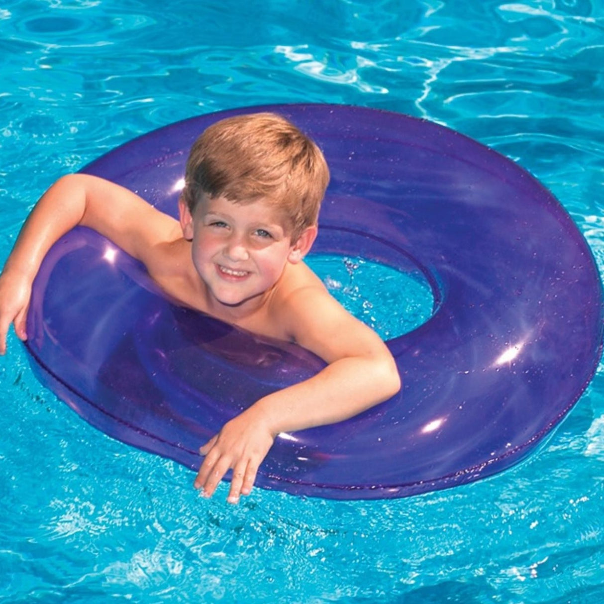 Inner tube for kids. There are two color options: Yellow or Purple.