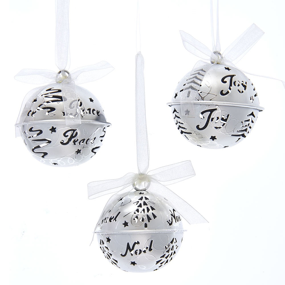 Silver bell ornaments.