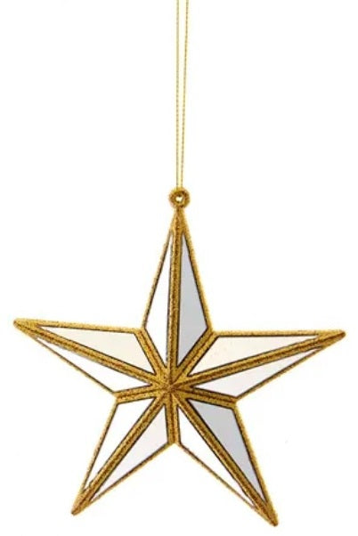 5.5" Gold & Silver Mirror Star Ornaments