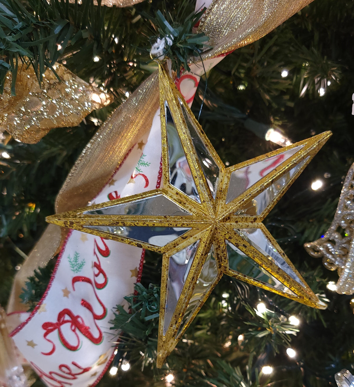 5.5" Gold & Silver Mirror Star Ornaments