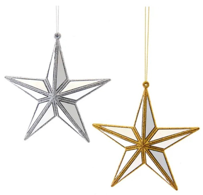 5.5" Gold & Silver Mirror Star Ornaments