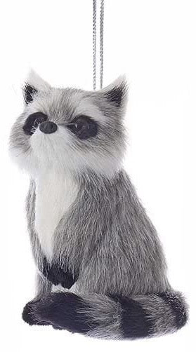 3" Furry Gray Animal Ornaments