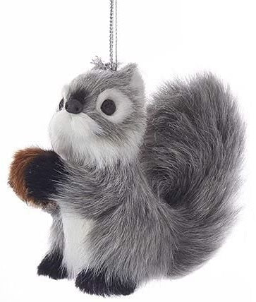 3" Furry Gray Animal Ornaments