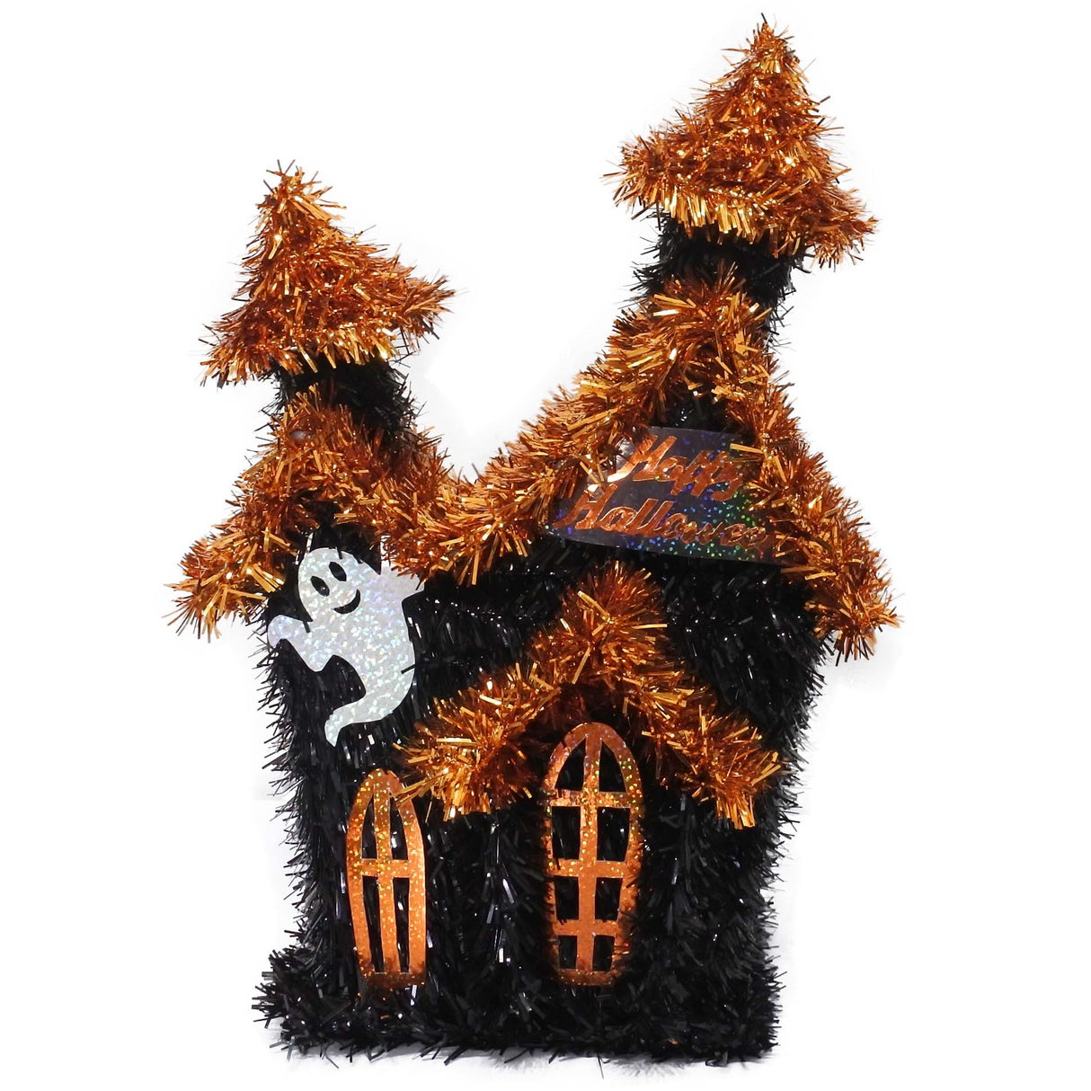 3D Tinsel Halloween House Tabletop Decoration