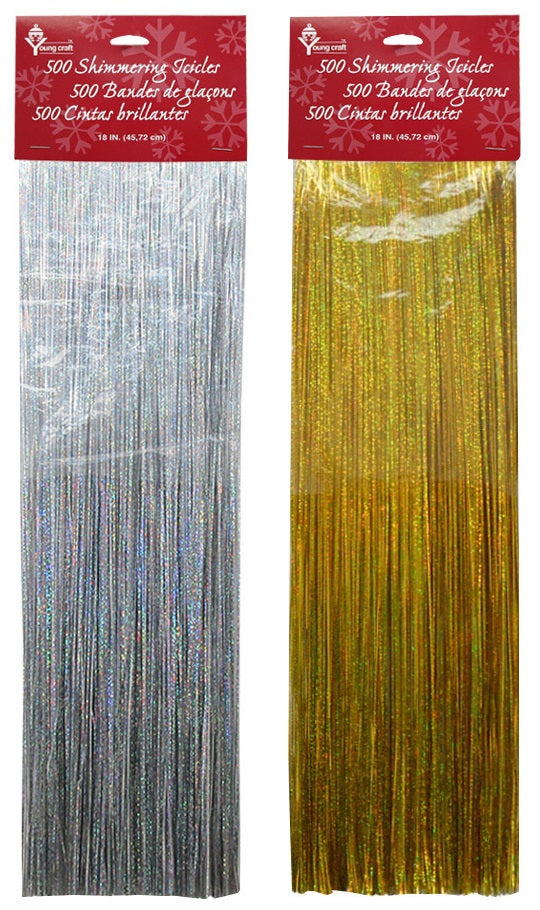 Set of 500 Shimmering Icicle Decorations