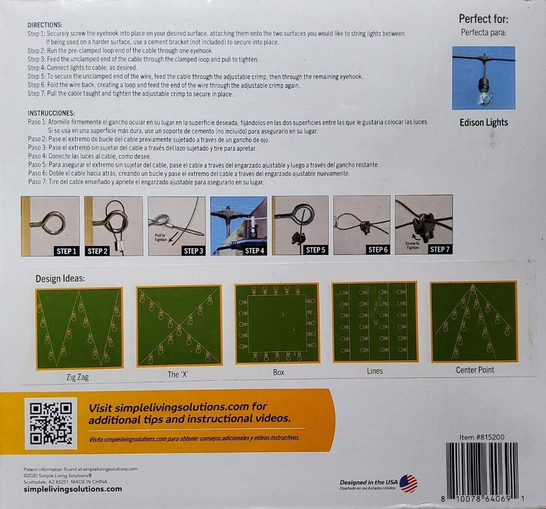 ProDec 40 ft. Cable Wire Patio Light Kit