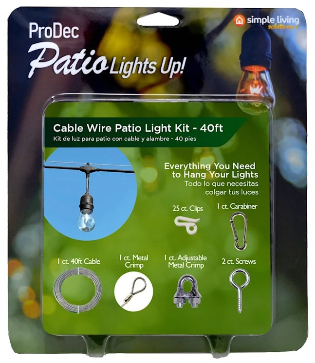 ProDec 40 ft. Cable Wire Patio Light Kit