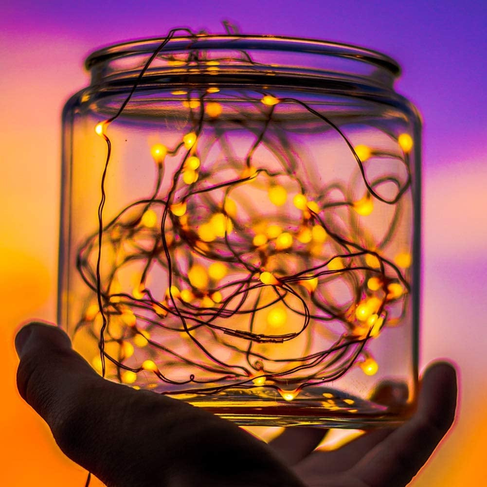 Set of 40 Battery-Operated Micro LED Starry Waterproof Lights