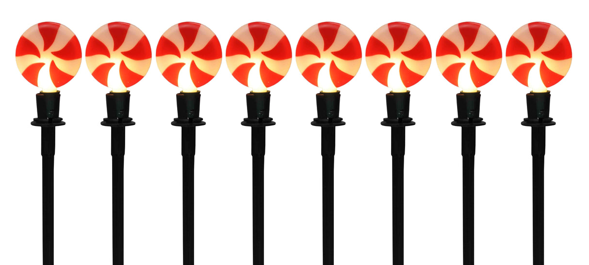 8Pc. Peppermint Candy Pathway Lights
