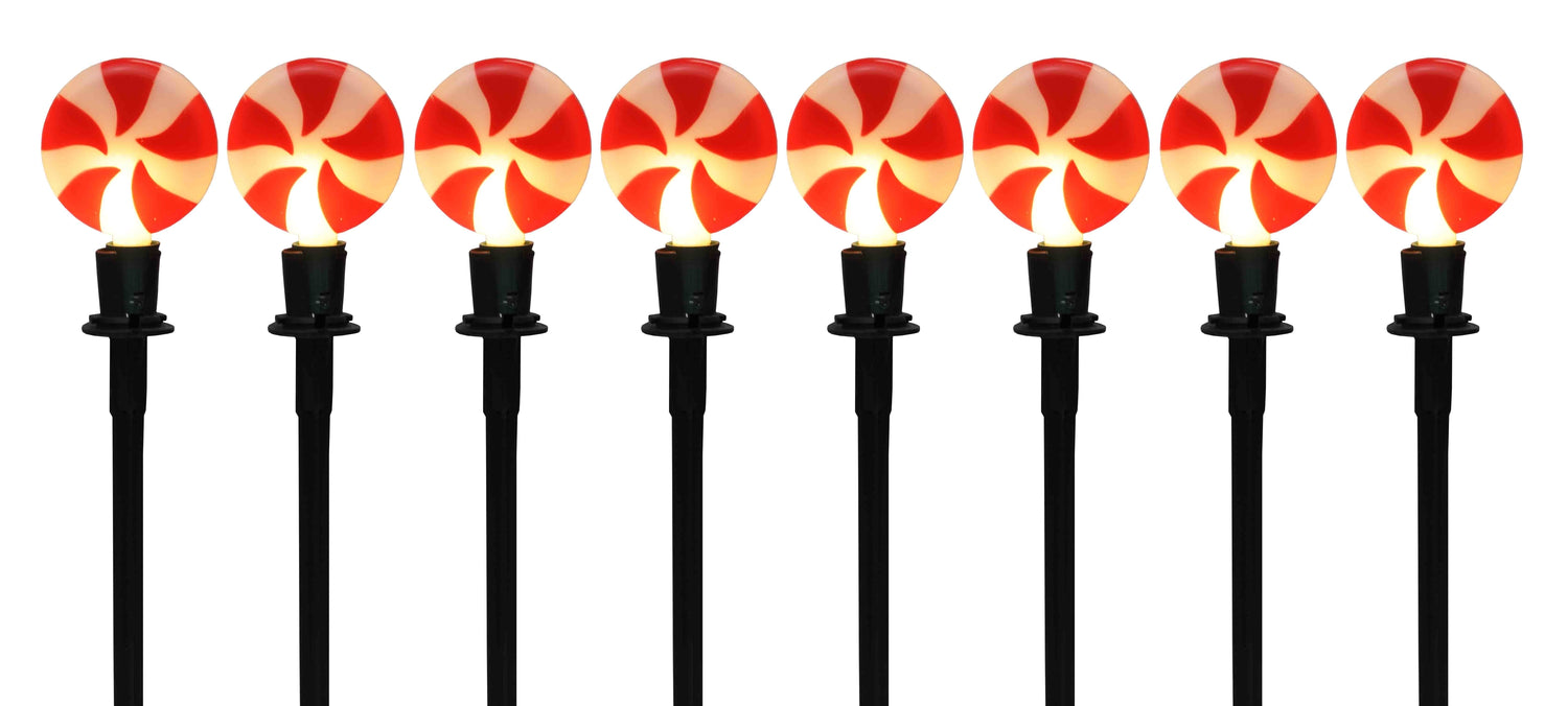 8Pc. Peppermint Candy Pathway Lights