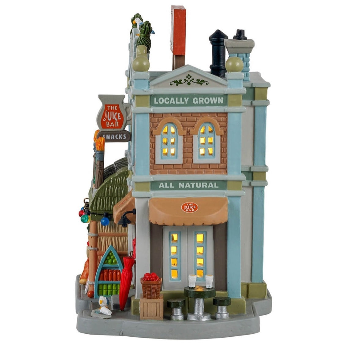 Lemax Plymouth Corners Lighted Building: The Juice Bar #15756