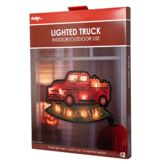 Shimmer "Welcome" Truck Fall Window Silhouette