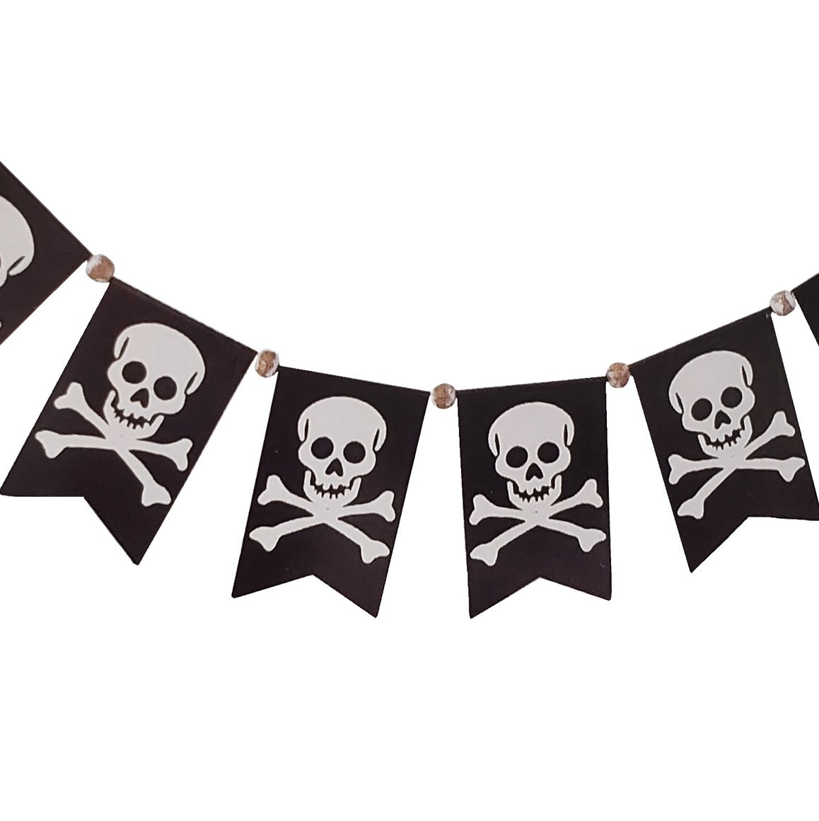 58.5" Metal Skull and Crossbones Banner Garland