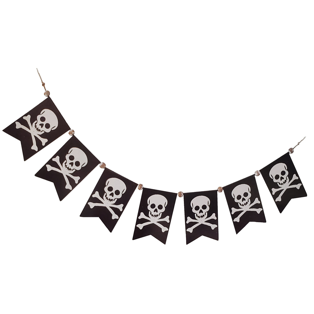 58.5" Metal Skull and Crossbones Banner Garland