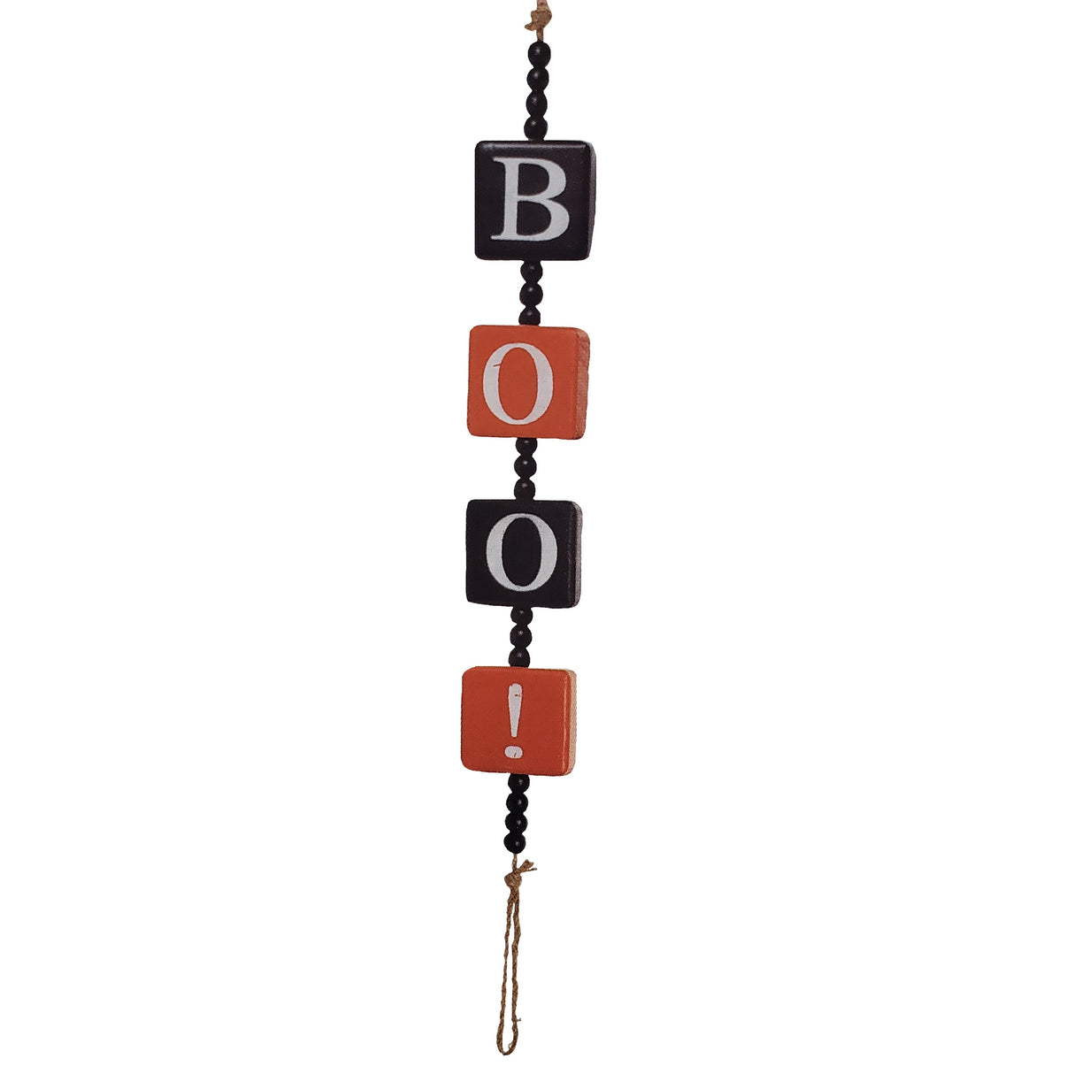 34" Wooden BOO! Beaded Garland Hanging Decoration