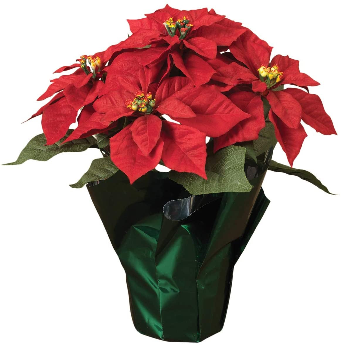 14" Potted Poinsettia in Foil Pot