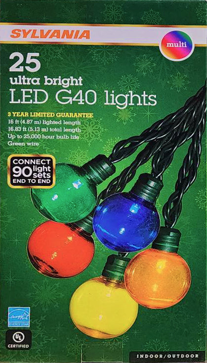 Set of 25 LED G40 Super Bright Lights