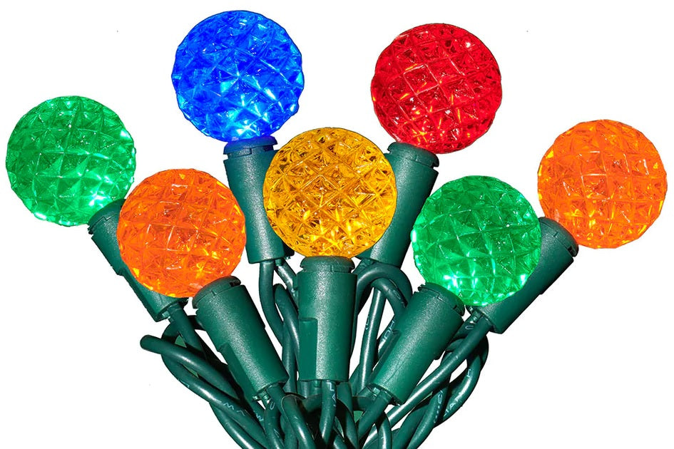 Set of 60 Diamond Cut LED Globe Lights