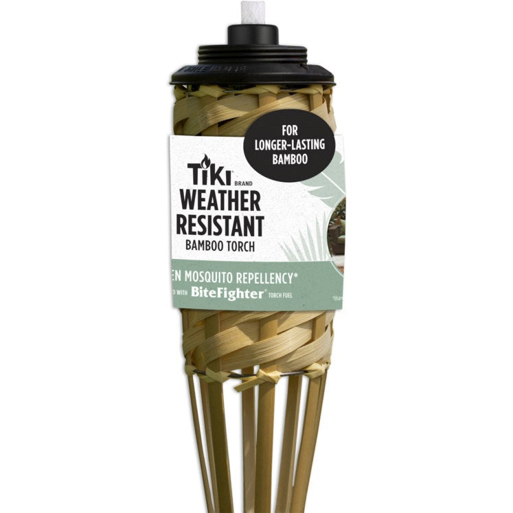 57" Weather-Resistant Coated Natural Bamboo TIKI® Torch