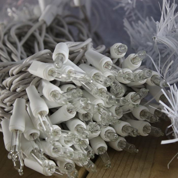 Set of 100 Mini Lights on White Wire