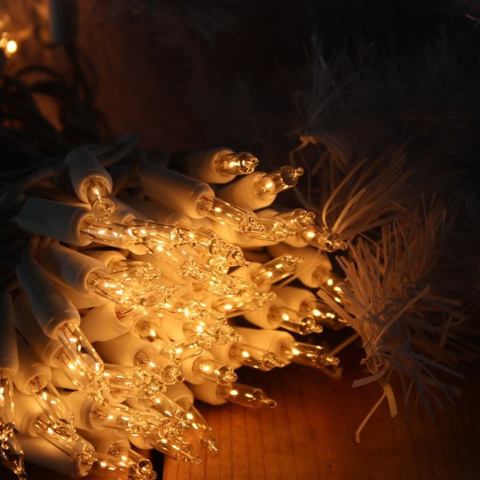 Set of 100 Mini Lights on White Wire