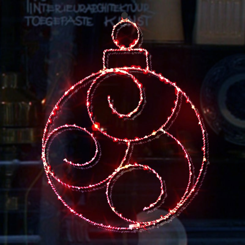 A red LED ornament decoration.