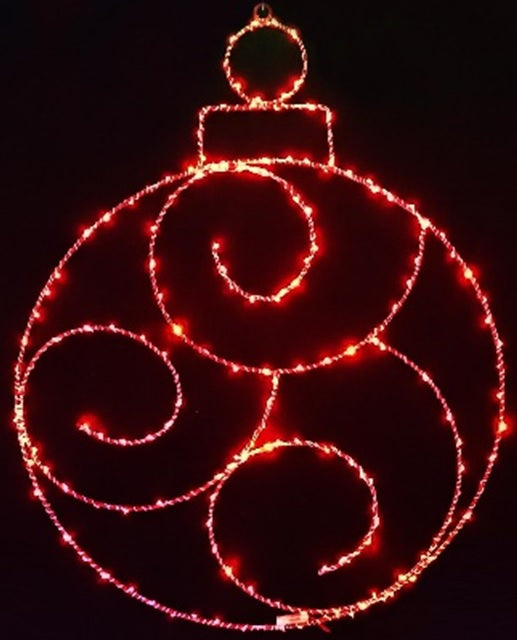 A red LED ornament decoration.