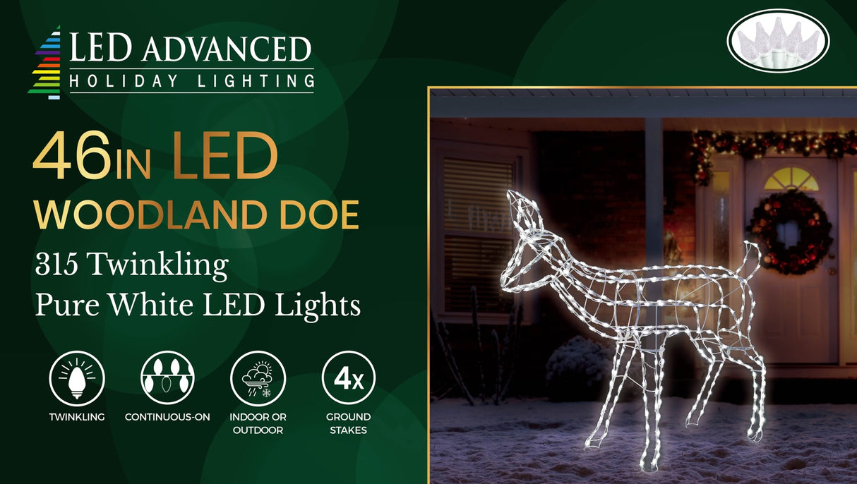 LED wire decoration shaped like a deer.