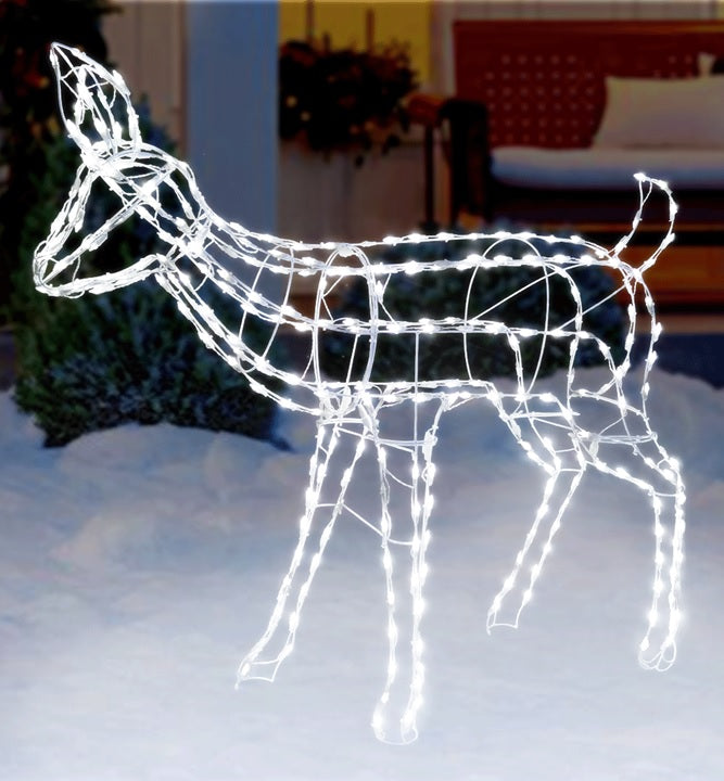 LED wire decoration shaped like a deer.