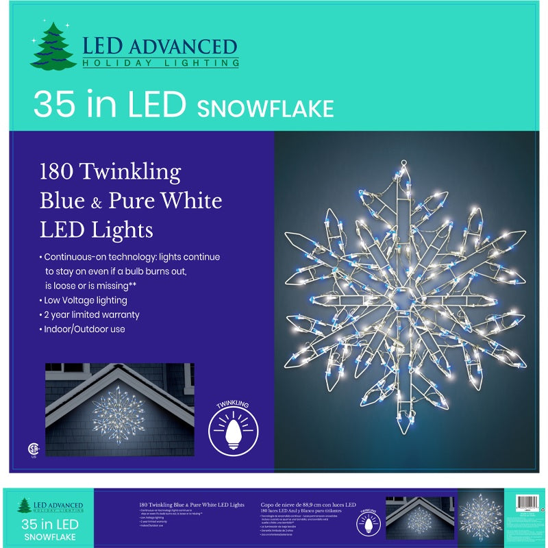 35" Twinkling LED Snowflake Silhouette Decoration