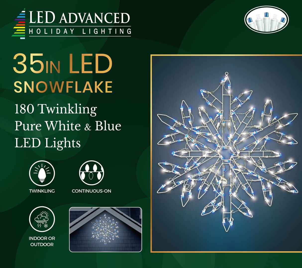 35" Twinkling LED Snowflake Silhouette Decoration