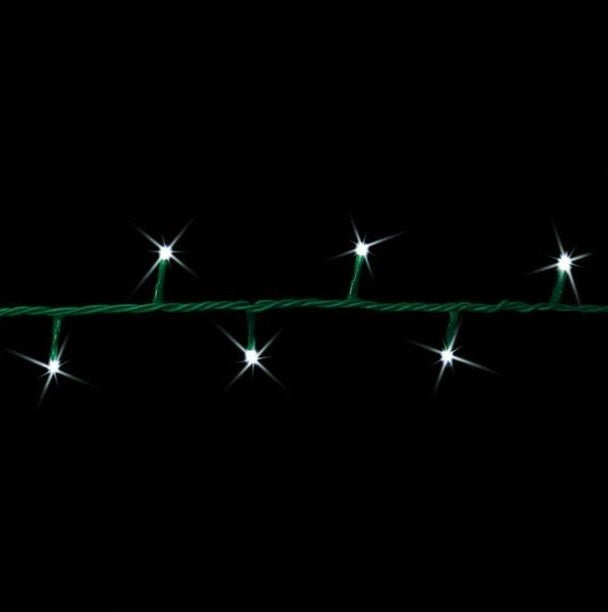 Twinkling pure white LED lights.