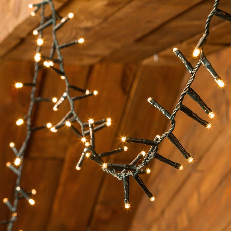 A string of warm white starry LED lights.