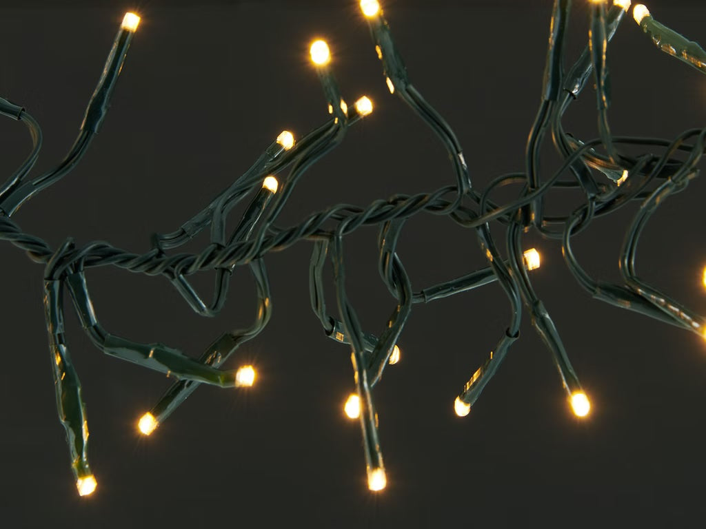 Warm white twinkling LED lights.