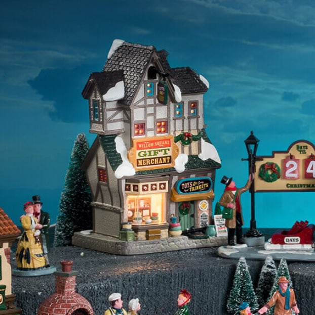 Lemax Caddington Village Lighted Building: Willow Square Gift Merchant #95523