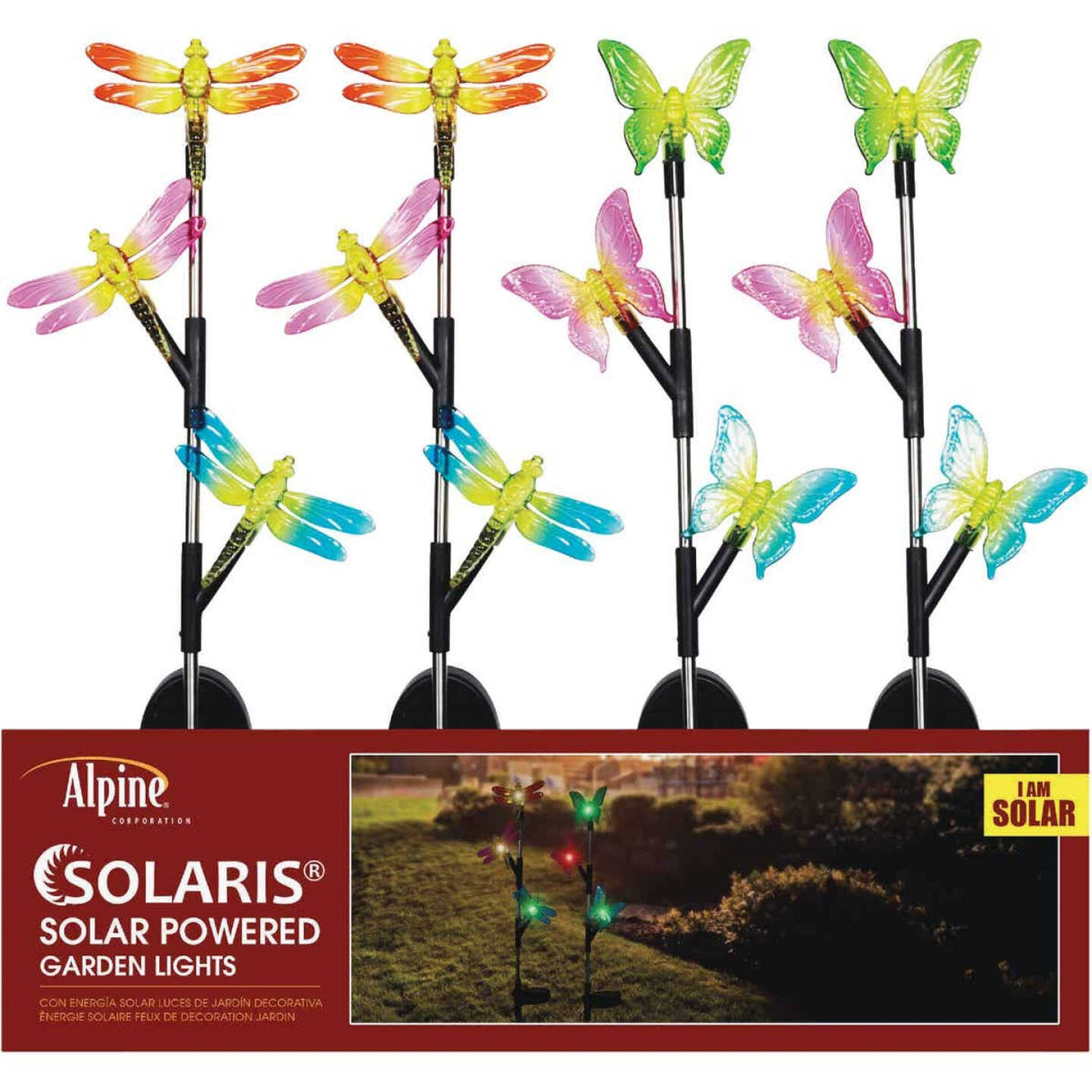 32" Plastic Triple Insect Solar Powered LED Stake