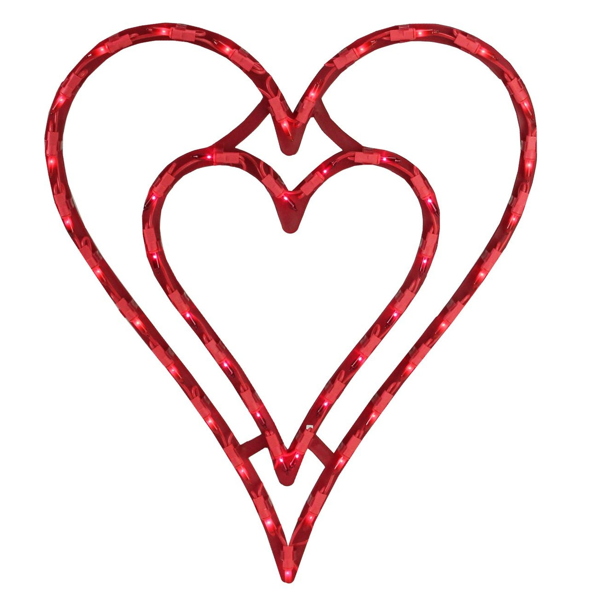 Lighted Valentine's Day Double Heart Window Silhouette Decoration